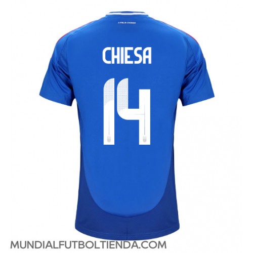 Camiseta Italia Federico Chiesa #14 Primera Equipación Replica Eurocopa 2024 mangas cortas